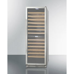 Summit 24" Wide Dual Zone Wine Cellar with 162 Bottle Capacity, Right Hinge, Glass Door, With Lock, 13 Extension Wine Racks, Digital Control, LED Light, Compressor Cooling, Digital Thermostat, High/Low Temperature Alarm - SWC1966B