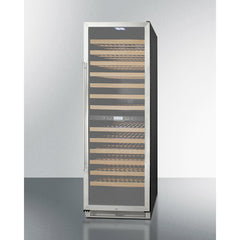 Summit 24" Wide Dual Zone Wine Cellar with 162 Bottle Capacity, Right Hinge, Glass Door, With Lock, 13 Extension Wine Racks, Digital Control, LED Light, Compressor Cooling, Digital Thermostat, High/Low Temperature Alarm - SWC1966B