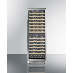 Summit 24" Wide Dual Zone Wine Cellar with 162 Bottle Capacity, Right Hinge, Glass Door, With Lock, 13 Extension Wine Racks, Digital Control, LED Light, Compressor Cooling, Digital Thermostat, High/Low Temperature Alarm - SWC1966B