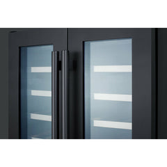 Summit 24" Wide Built-In Wine Cellar with 42 Bottle Capacity, Both Hinge, Glass Door, 12 Extension Wine Racks, Digital Control, LED Light, Compressor Cooling, Digital Thermostat, Built-In capable, Dual Zone, Wooden shelves - SWC24GKS