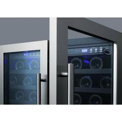 Summit 30" Wide Built-In Wine Cellar with 66 Bottle Capacity, Both Hinge, Glass Door, With Lock, 12 Extension Wine Racks, Digital Control, LED Light, Compressor Cooling, ETL Approved, CFC Free, Digital Thermostat, Automatic Defrost - SWC3066B