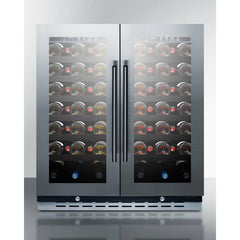Summit 30" Wide Built-In Wine Cellar with 66 Bottle Capacity, Both Hinge, Glass Door, With Lock, 12 Extension Wine Racks, Digital Control, LED Light, Compressor Cooling, ETL Approved, CFC Free, Digital Thermostat, Automatic Defrost - SWC3066B