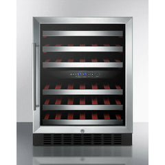 Summit 24" Wide Built-In Wine Cellar with 46 Bottle Capacity, Right Hinge, Glass Door, With Lock, 6 Extension Wine Racks, Digital Control, Compressor Cooling, ETL Approved - SWC530BLBIST