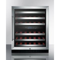 Summit 24" Wide Built-In Wine Cellar, ADA Compliant with 46 Bottle Capacity, Right Hinge, Glass Door, With Lock, 6 Extension Wine Racks, Digital Control, Compressor Cooling, ETL Approved, Digital Thermostat - SWC530BLBIST