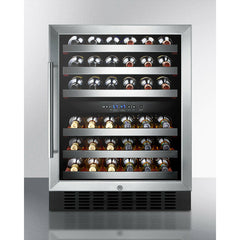 Summit 24" Wide Built-In Wine Cellar, ADA Compliant with 46 Bottle Capacity, Right Hinge, Glass Door, With Lock, 6 Extension Wine Racks, Digital Control, Compressor Cooling, ETL Approved, Digital Thermostat - SWC530BLBIST