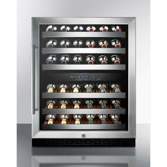 Summit 24" Wide Built-In Wine Cellar, ADA Compliant with 46 Bottle Capacity, Right Hinge, Glass Door, With Lock, 6 Extension Wine Racks, Digital Control, Compressor Cooling, ETL Approved, Digital Thermostat - SWC530BLBIST