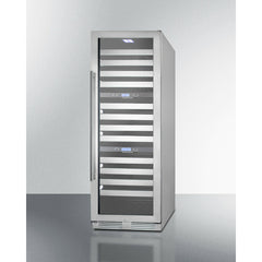 Summit 24" Wide Triple Zone Wine Cellar with 149 Bottle Capacity, Right Hinge, Glass Door, With Lock, 12 Extension Wine Racks, Digital Control, LED Light, Compressor Cooling, ETL Approved, Digital Thermostat, Factory Installed Lock, CFC Free - SWCP1988T