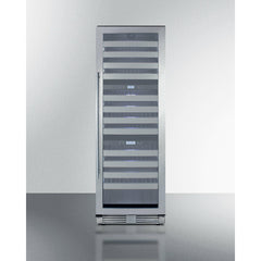 Summit 24" Wide Triple Zone Wine Cellar with 149 Bottle Capacity, Right Hinge, Glass Door, With Lock, 12 Extension Wine Racks, Digital Control, LED Light, Compressor Cooling, ETL Approved, Digital Thermostat, Factory Installed Lock, CFC Free - SWCP1988T