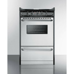 Summit 20" Wide Electric Coil Range with 4 Elements, 2.46 cu. ft. Total Oven Capacity, Storage Drawer, ADA Compliant, Storage Drawer - TEM110