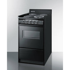 Summit 20" Wide Electric Coil Range with 4 Coil Elements, 2.46 cu. ft. Total Oven Capacity, Viewing Window, Storage Drawer, ADA Compliant - TEM110CW