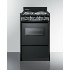 Summit 20" Wide Electric Coil Range with 4 Coil Elements, 2.46 cu. ft. Total Oven Capacity, Viewing Window, Storage Drawer, ADA Compliant - TEM110CW