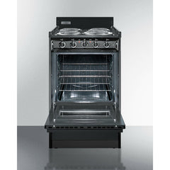 Summit 20" Wide Electric Coil Range with 4 Coil Elements, 2.46 cu. ft. Total Oven Capacity, Viewing Window, Storage Drawer, ADA Compliant - TEM110CW