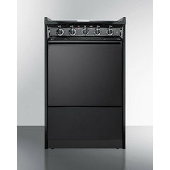 Summit 20" Wide Electric Coil Range with 4 Elements, 2.46 cu. ft. Total Oven Capacity, Storage Drawer, ADA Compliant, Storage Drawer - TEM110CR