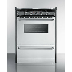 Summit 24" Wide Electric Coil Range with 4 Elements, 2.92 cu. ft. Total Oven Capacity, Storage Drawer, ADA Compliant, Storage Drawer - TEM610CRW