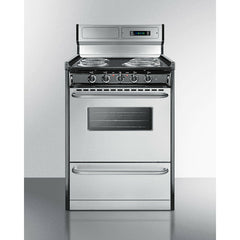 Summit 24" Wide Electric Coil Range with 4 Coil Elements, 2.92 cu. ft. Total Oven Capacity, Viewing Window - TEM630BKWY