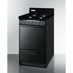 Summit 20" Wide Gas Range, Open Burners with Natural Gas, 4 Open Burners, 2.46 cu. ft. Total Oven Capacity, Viewing Window - TNM1107C