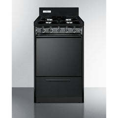 Summit 20" Wide Gas Range, Open Burners with Natural Gas, 4 Open Burners, 2.46 cu. ft. Total Oven Capacity, Viewing Window - TNM1107C