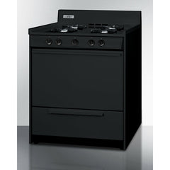 Summit 30" Wide Gas Range, Open Burners with 4-Open Burners, 3.69 Cu. Ft. Oven Capacity, Porcelain Cooktop, 2-Wire Racks, Push-To-Turn Knobs, Electronic Ignition - TNM2107C