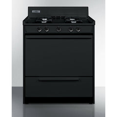 Summit 30" Wide Gas Range, Open Burners with 4-Open Burners, 3.69 Cu. Ft. Oven Capacity, Porcelain Cooktop, 2-Wire Racks, Push-To-Turn Knobs, Electronic Ignition - TNM2107C