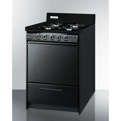 Summit 24" Wide Gas Range, Open Burners with Natural Gas, 4 Open Burners, 2.92 cu. ft. Total Oven Capacity, Broiler Drawer, ADA Compliant - TNM6107C