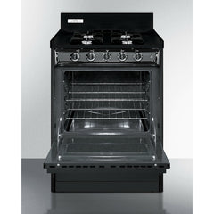 Summit 24" Wide Gas Range, Open Burners with Natural Gas, 4 Open Burners, 2.92 cu. ft. Total Oven Capacity, Broiler Drawer, ADA Compliant - TNM6107C