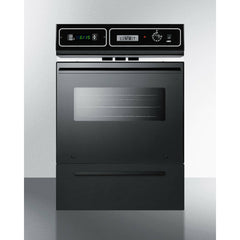 Summit 24" Wide Gas Wall Oven with Removable Door, Electronic Ignition, LP Conversion, Porcelain Interior, Lower Broiler, Digital Clock - TTM7212KW
