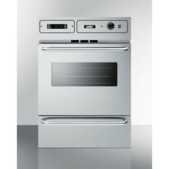 Summit 24" Wide Gas Wall Oven with Removable Door, LP Conversion, Electronic Ignition, Porcelain Interior, Lower Broiler, Digital Clock - TTM7212