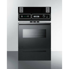 Summit 24" Wide Gas Wall Oven with Removable Door, LP Conversion, Electronic Ignition, Porcelain Interior, Lower Broiler, Digital Clock - TTM7212