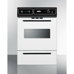 Summit 24" Wide Gas Wall Oven with Broiler Drawer, 2 Oven Racks, Timer, LP Convertible in White - WTM7212KW