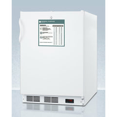 Summit 24" Wide Built-In All-Freezer, ADA Compliant with 3.5 cu. ft. Capacity, Field Reversible Doors, Right Hinge, Manual Defrost - VT65MLBIADAGP