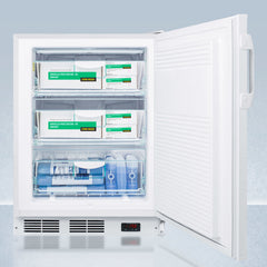 Summit 24" Wide Built-In All-Freezer with 3.2 cu. ft. Capacity, Right Hinge, Manual Defrost, ADA Compliant, Approved for Medical Use - VT65MLBIMEDADA