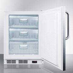 Summit 24" Wide All-Freezer, ADA Compliant with 3.5 cu. ft. Capacity, Right Hinge, Manual Defrost, ADA Compliant, Approved for Medical Use, Adjustable Thermostat - VT65ML7SS