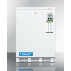 Summit 24" Wide Built-In All-Freezer Reversible Door, Hospital Grade Cord and Plug, Digital Thermostat, and Front Control Panel, in White - VT65MLBIMED