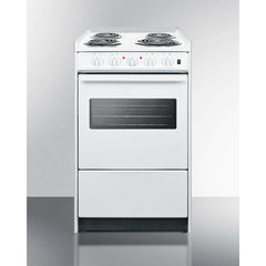 Summit 20" Wide Electric Coil Top Range with 4 Coil Elements, 2.46 cu. ft. Total Oven Capacity, Viewing Window, Storage Drawer, ADA Compliant - WEM110R