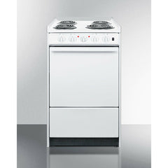 Summit 20" Wide Electric Coil Top Range with 4 Coil Elements, 2.46 cu. ft. Total Oven Capacity, Viewing Window, Storage Drawer, ADA Compliant - WEM110R