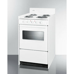 Summit 20" Wide Electric Coil Top Range with 4 Coil Elements, 2.46 cu. ft. Total Oven Capacity, Storage Drawer, ADA Compliant, Storage Drawer - WEM110