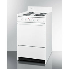 Summit 20" Wide Electric Coil Top Range with 4 Coil Elements, 2.46 cu. ft. Total Oven Capacity, Storage Drawer, ADA Compliant, Storage Drawer - WEM110
