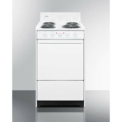 Summit 20" Wide Electric Coil Top Range with 4 Coil Elements, 2.46 cu. ft. Total Oven Capacity, Storage Drawer, ADA Compliant, Storage Drawer - WEM110