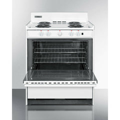 Summit 30" Wide Electric Coil Top Range with 4 Coil Elements, 3.69 cu. ft. Total Oven Capacity, Viewing Window, Storage Drawer - WEM2