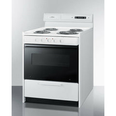 Summit 30" Wide Electric Coil Top Range with 4 Coil Elements, 3.69 cu. ft. Total Oven Capacity, Viewing Window, Storage Drawer - WEM2