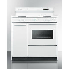 Summit 36" Wide Electric Coil Top Range with Oven Window, Side Storage and Clock - WEM430KW