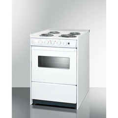 Summit 24" Wide Electric Coil Top Range with 4 Elements, 2.92 cu. ft. Total Oven Capacity, Storage Drawer, ADA Compliant, Storage Drawer - WEM610R
