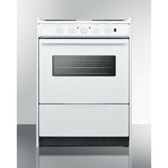 Summit 24" Wide Electric Coil Top Range with 4 Elements, 2.92 cu. ft. Total Oven Capacity, Storage Drawer, ADA Compliant, Storage Drawer - WEM610R