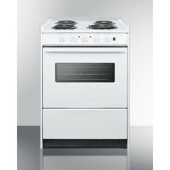 Summit 24" Wide Electric Coil Top Range with 4 Elements, 2.92 cu. ft. Total Oven Capacity, Storage Drawer, ADA Compliant, Storage Drawer - WEM610R