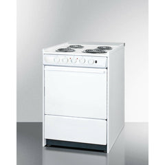 Summit 24" Wide Electric Coil Top Range with 4 Elements, 2.92 cu. ft. Total Oven Capacity, Storage Drawer, ADA Compliant, Storage Drawer - WEM610R