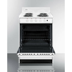 Summit 24" Wide Electric Coil Top Range with 4 Coil Elements, 2.92 cu. ft. Total Oven Capacity, Storage Drawer - WEM6171Q