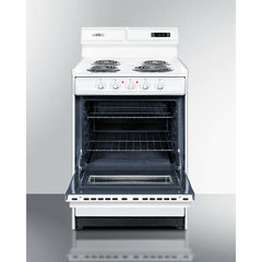Summit 24" Wide Electric Coil Top Range with 4 Coil Elements, 2.92 cu. ft. Total Oven Capacity, Viewing Window, Storage Drawer - WEM630