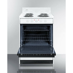 Summit 24" Wide Electric Coil Top Range with 4 Coil Elements, 2.92 cu. ft. Total Oven Capacity, Viewing Window, Storage Drawer - WEM630
