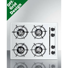 Summit 24" Wide 4-Burner Propane Gas Cooktop, Battery Start with 4 Open Burners, Battery Start Ignition - WLL03P