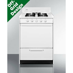 Summit 24" Wide Propane Gas Range, Battery Start with Battery Start, 4 Burners, Broiler Compartment, Upfront Controls, Porcelain and Steel Construction - WLM610P